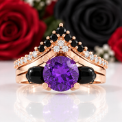 Soulmate- 1ct Violet Round Cut Diamond Option Gothic Ring-Black Diamonds New York