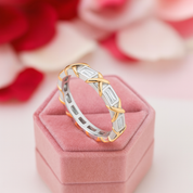 Sparkling Emerald-cut Diamond Two-Tone Engagement Ring-Black Diamonds New York