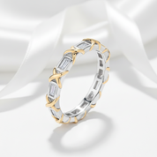 Sparkling Emerald-cut Diamond Option Two-Tone Engagement Ring-Black Diamonds New York