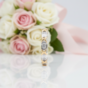 Sparkling Emerald-cut Diamond Option Two-Tone Engagement Ring-Black Diamonds New York