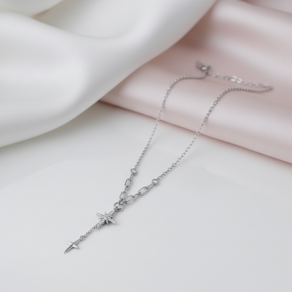 Star and Cross Necklace-Black Diamonds New York