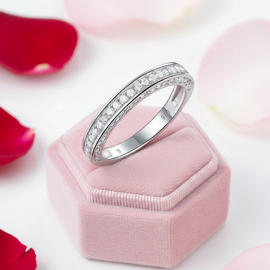 Straight Stackable Wedding Band-Black Diamonds New York