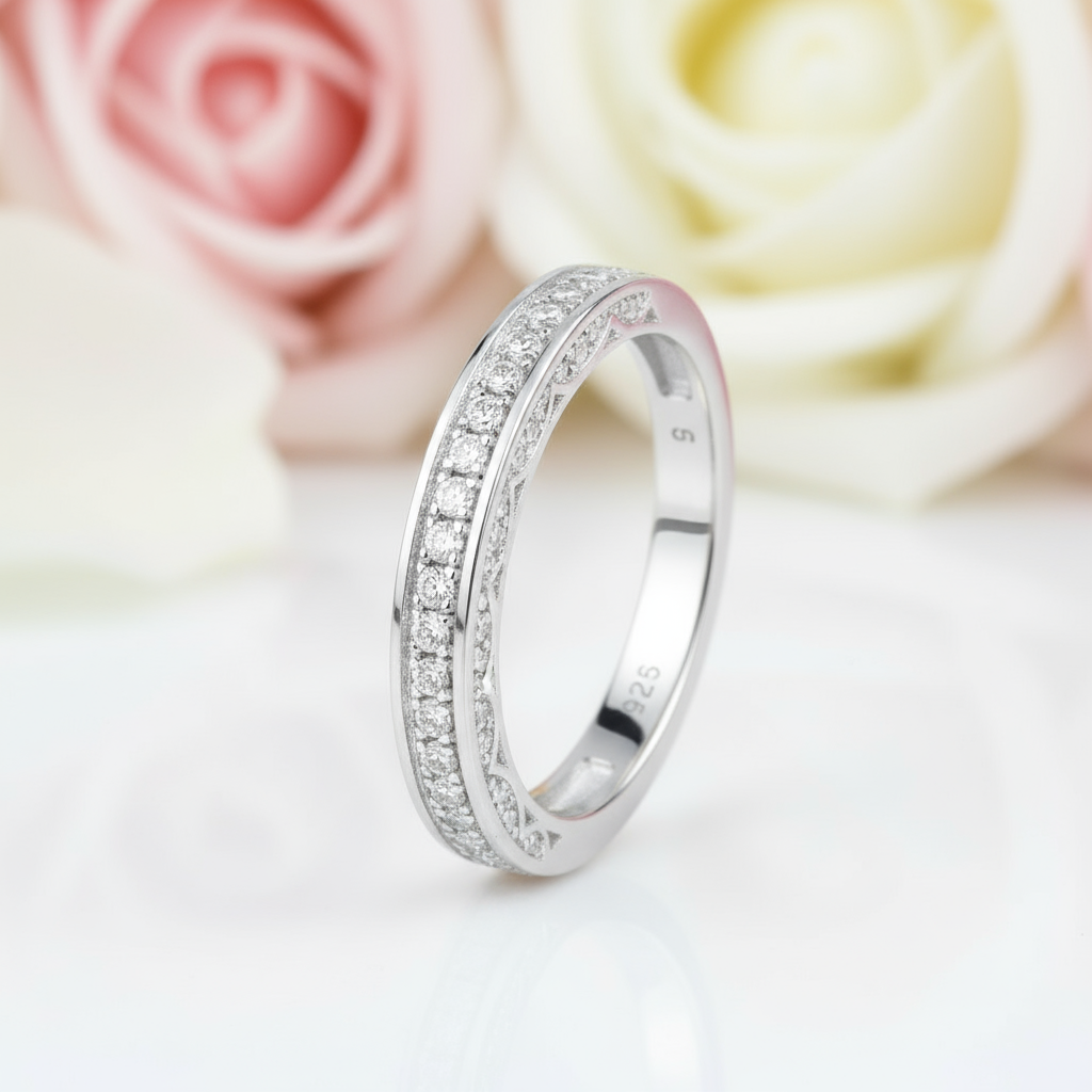 Straight Stackable Wedding Band-Black Diamonds New York