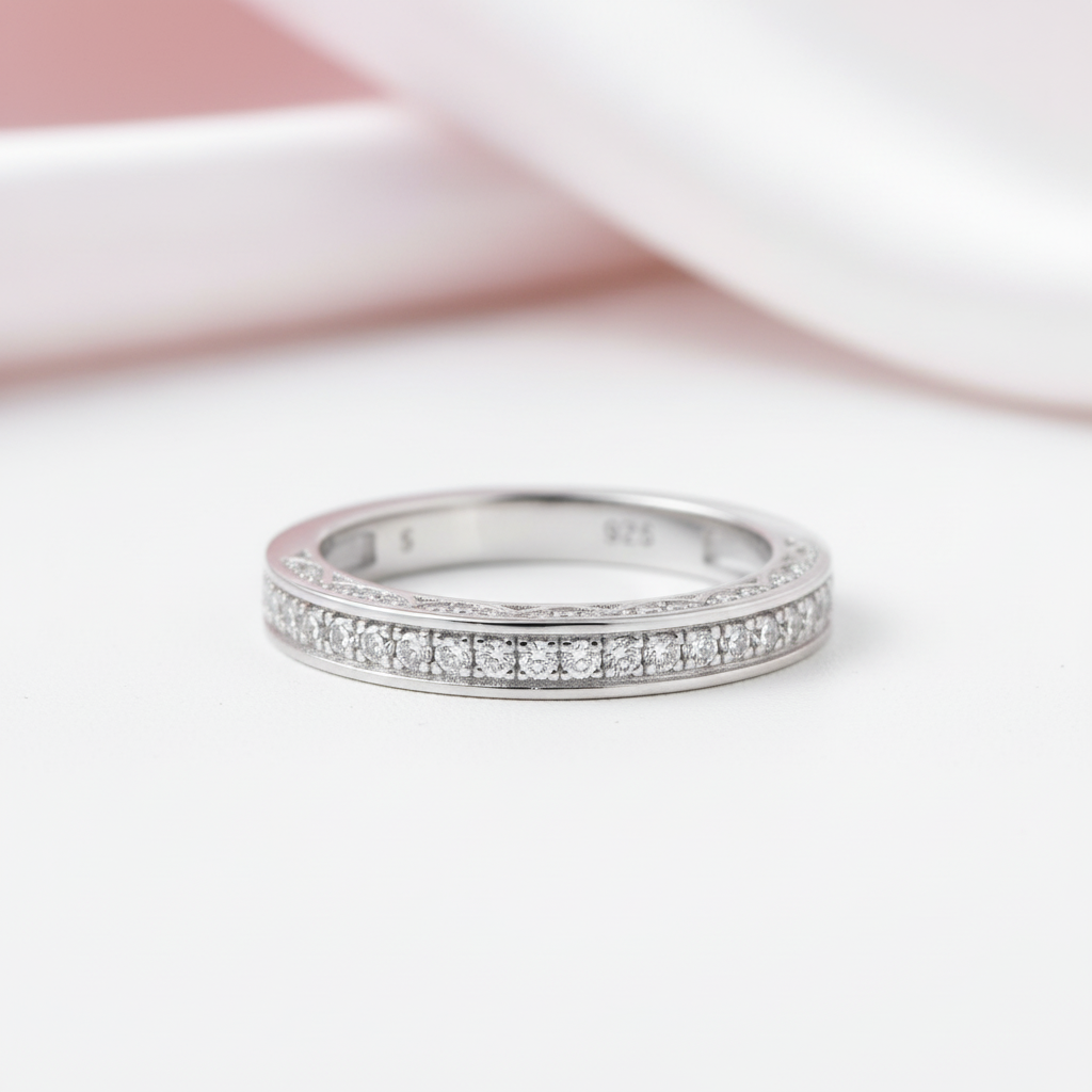 Straight Stackable Wedding Band-Black Diamonds New York
