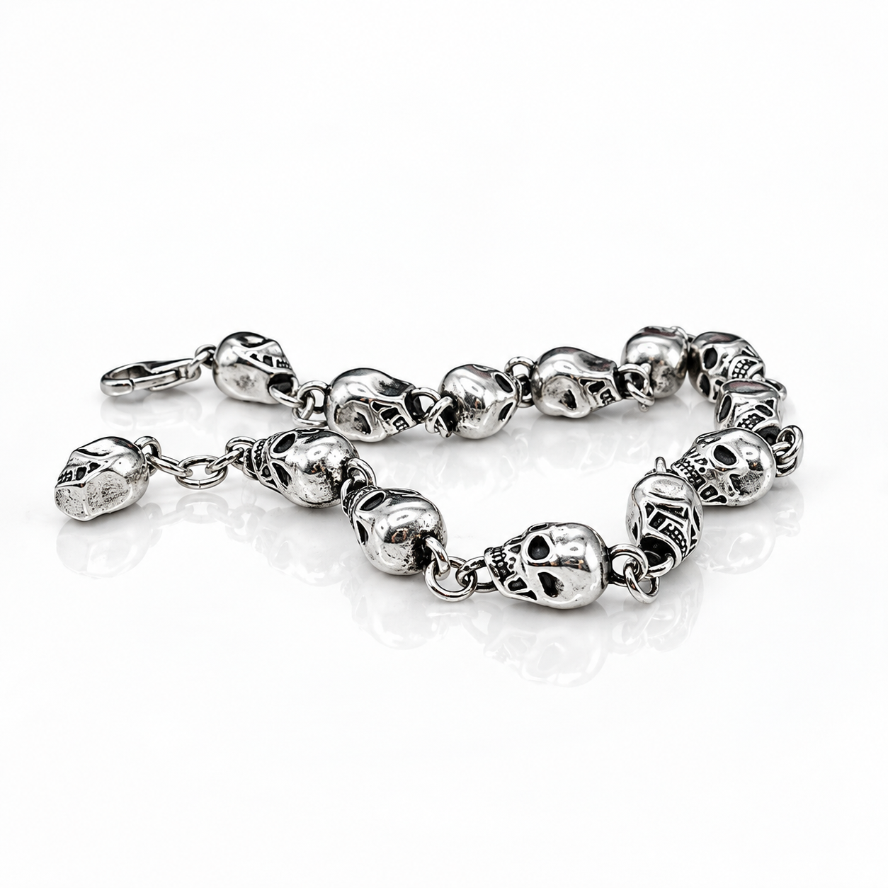 Street Rebel Gothic Skull Bracelet-Black Diamonds New York