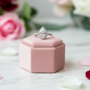 Stunning Yellow Gold Halo Pear Cut Elegant Engagement Ring-Black Diamonds New York