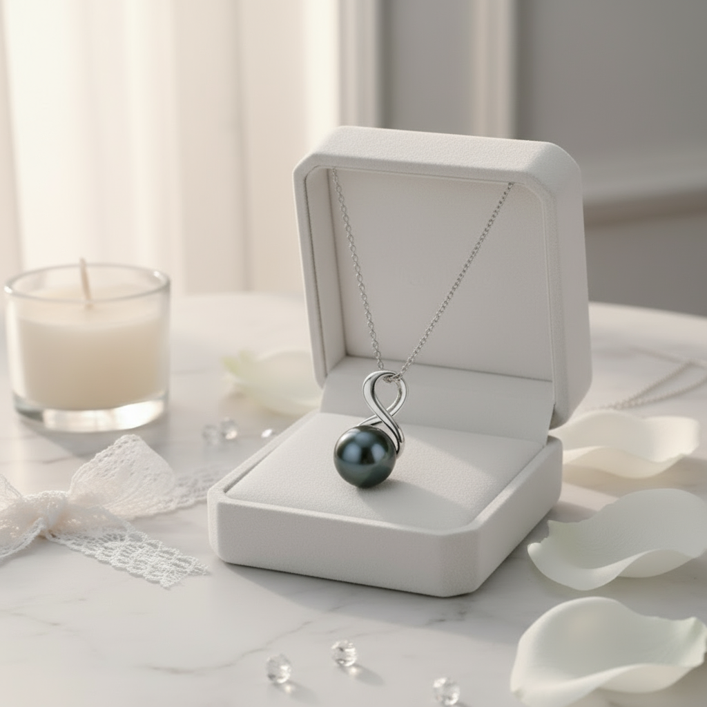 Tahitian Black Pearl Pendant Necklace-Black Diamonds New York