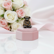 Teddy Bear with Brown Diamond Option Charm Pendant-Black Diamonds New York