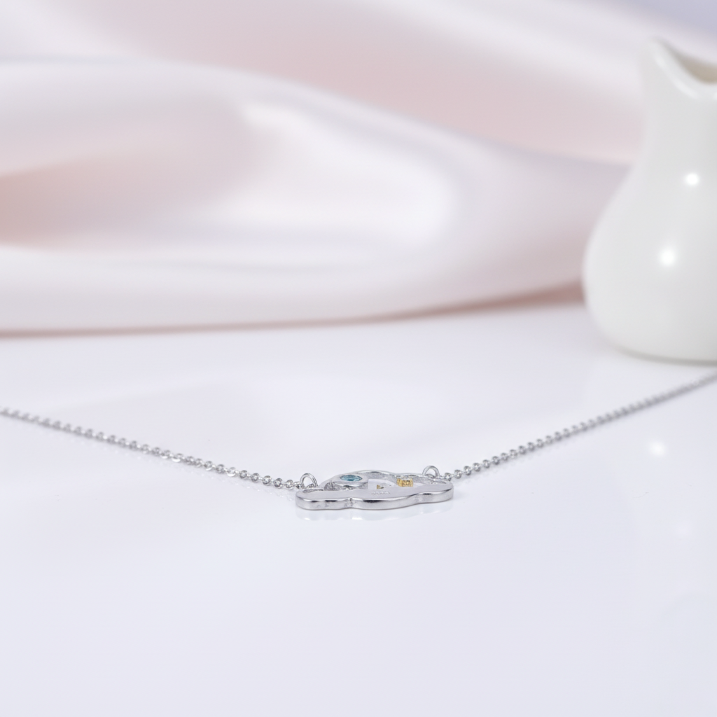 The Moon Is Born At Sea Enamel Necklace-Black Diamonds New York