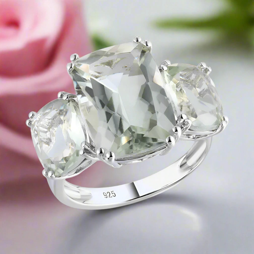 Three-stone Cushion Cut Diamond Ring-Black Diamonds New York