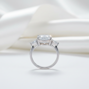 Three-stones Cushion Triangle Cut Diamond Option Engagement Ring-Black Diamonds New York