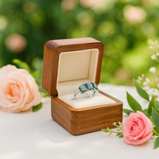 Three Stone Emerald Cut Moss Agate Ring-Black Diamonds New York