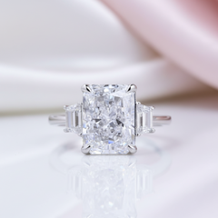 Three Stone Radiant Cut Diamond Option Engagement Ring