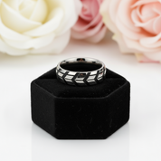 Tire-Printed Titanium Ring-Black Diamonds New York