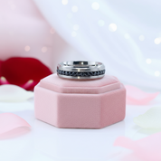 Men's Titanium Wedding Band with Diamond-Black Diamonds New York