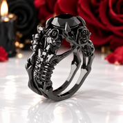 Together Forever- 1.25 Carat Black Diamond Option Gothic Ring Set-Black Diamonds New York