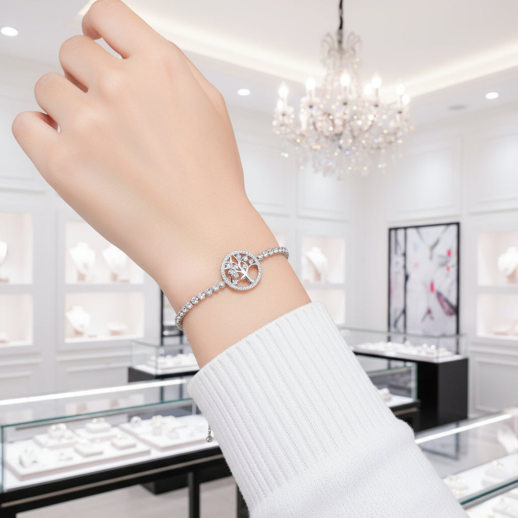 Tree of Life Bolo Bracelet-Black Diamonds New York