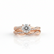 Twist 1.25 Carat Round Cut Diamond Option Engagement Ring Set-Black Diamonds New York