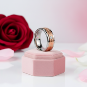 Two-Tone Men's Tungsten Carbide Wedding Band with Diamond-Black Diamonds New York