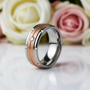 Two-Tone Men's Tungsten Carbide Wedding Band with Diamond-Black Diamonds New York