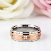 Two-Tone Men's Tungsten Carbide Wedding Band with Diamond-Black Diamonds New York