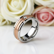 Two-Tone Men's Tungsten Carbide Wedding Band with Diamond-Black Diamonds New York