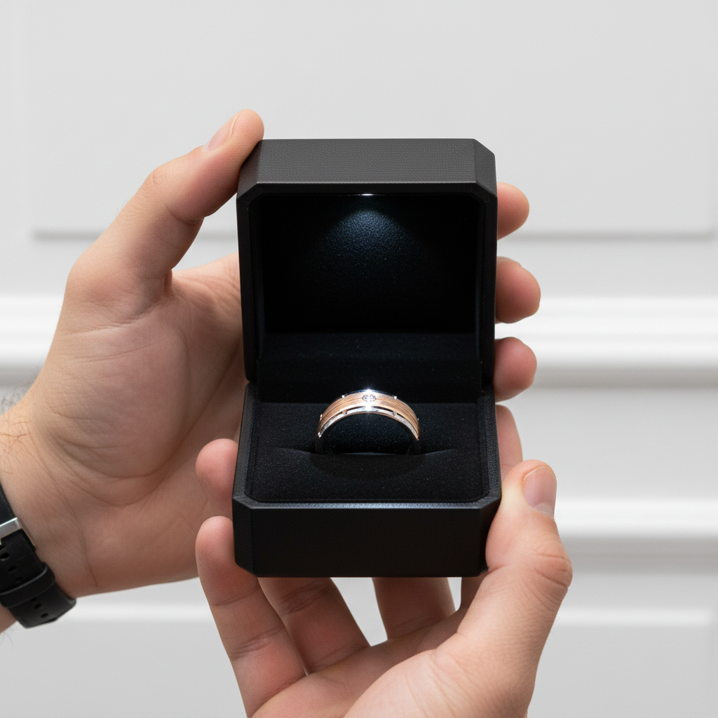 Two-Tone Men's Tungsten Carbide Wedding Band with Diamond Option-Black Diamonds New York