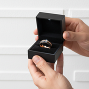 Two-tone Dome Steel Wire Inlay Tungsten Men's Ring-Black Diamonds New York