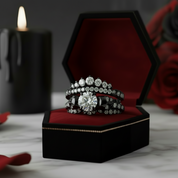 You're My Forever- 1.25 Carat Round Cut Diamond Skulls Promise Ring Set-Black Diamonds New York