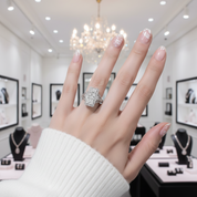 Unique 3 Stone Diamond Option Engagement Ring-Black Diamonds New York