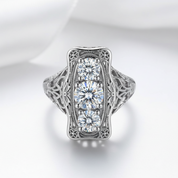 Unique 3 Stone Diamond Option Engagement Ring-Black Diamonds New York