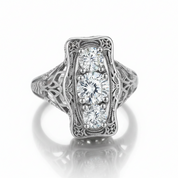 Unique 3 Stone Diamond Option Engagement Ring-Black Diamonds New York