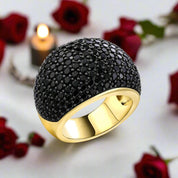 Unique 5.20 Ct Round-cut Black Spinel Ring-Black Diamonds New York