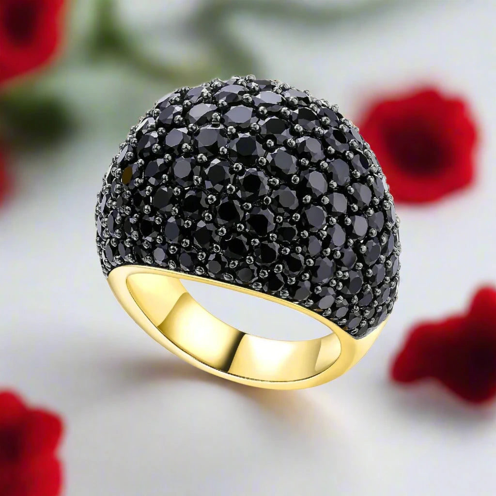 Unique 5.20 Ct Round-cut Black Spinel Ring-Black Diamonds New York