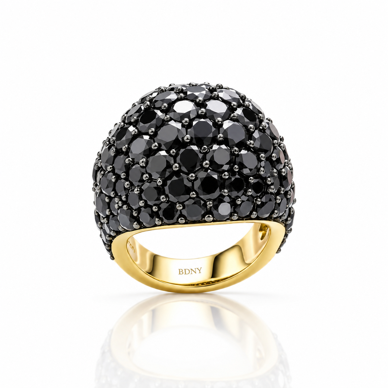 Unique 5.20 Ct Round-cut Black Spinel Ring-Black Diamonds New York