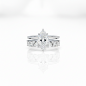Unique Marquise Cut Diamond Option Wedding Ring Set-Black Diamonds New York