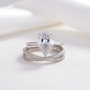 Unique Pear Cut Diamond Option Ring Set-Black Diamonds New York