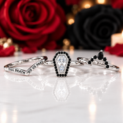 Until Death Ring Coffin Shape Diamond Wedding Rings-Black Diamonds New York