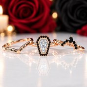 Until Death Ring Coffin Shape Diamond Wedding Rings-Black Diamonds New York