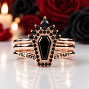 Until Death Ring Coffin Shape Diamond Wedding Rings-Black Diamonds New York