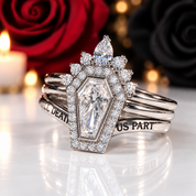 Until Death Ring Coffin Shape Diamond Wedding Rings-Black Diamonds New York