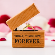 Forever- Mini Wooden Ring Box Single Slot-Black Diamonds New York