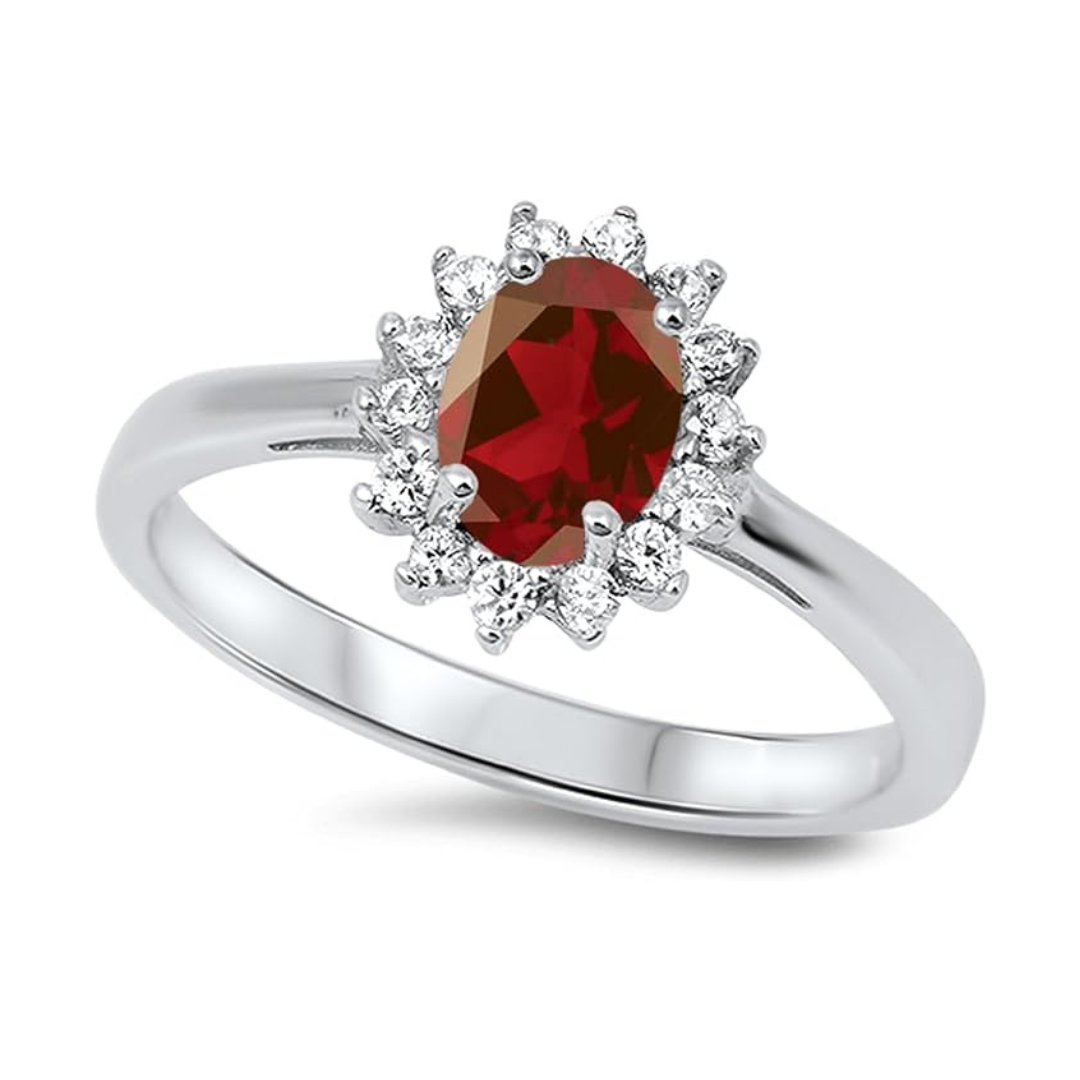 Oval Cut Ruby Engagement Ring