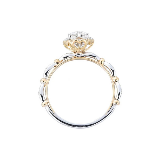 Luxurious 0.5 Ct Round Diamond Two-Toned Engagement Ring-Black Diamonds New York