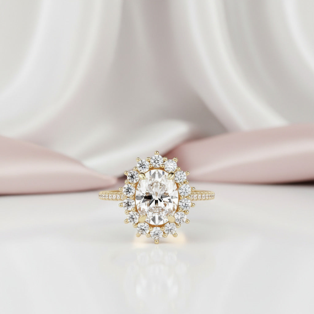 Vintage 18k Yellow Gold 1.0 Ct Oval Cut Diamond Option Engagement Ring-Black Diamonds New York