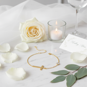 Vintage 4mm Diamond Cross Bracelet-Black Diamonds New York