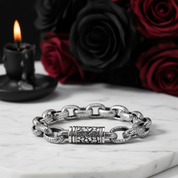 Vintage Chain Pattern Bracelet-Black Diamonds New York