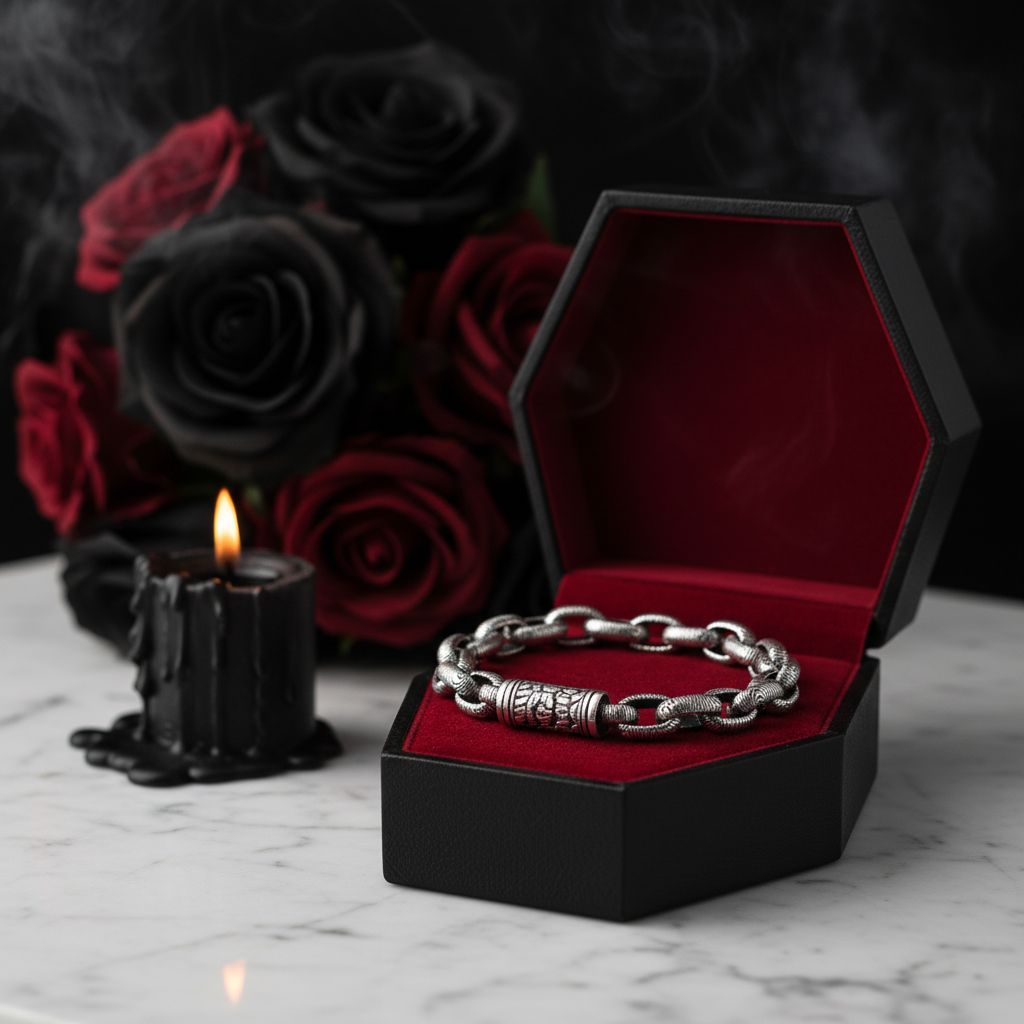 Vintage Chain Pattern Bracelet-Black Diamonds New York