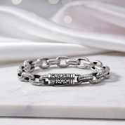 Vintage Chain Pattern Bracelet-Black Diamonds New York