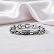 Vintage Chain Pattern Bracelet-Black Diamonds New York